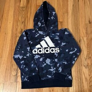 Adidas Blue Camo Boys Hoodie Size Large